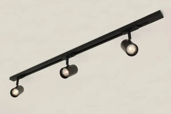 LUNA railset spanningsrail 1 meter + 3 spots CILINDRO | Zwart Beste Prijs
