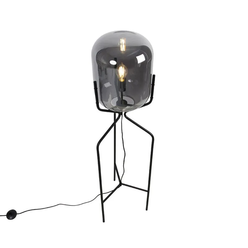 Qazqa vloerlamp bliss zwart e27 Korting