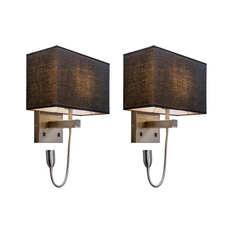 Nu Kopen Qazqa wandlamp bergamo zwart