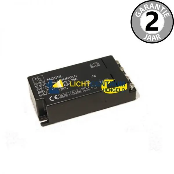 Elektronische halogeentrafo 12 volt | rechthoekig zwart 20-60VA Veilige Betaling