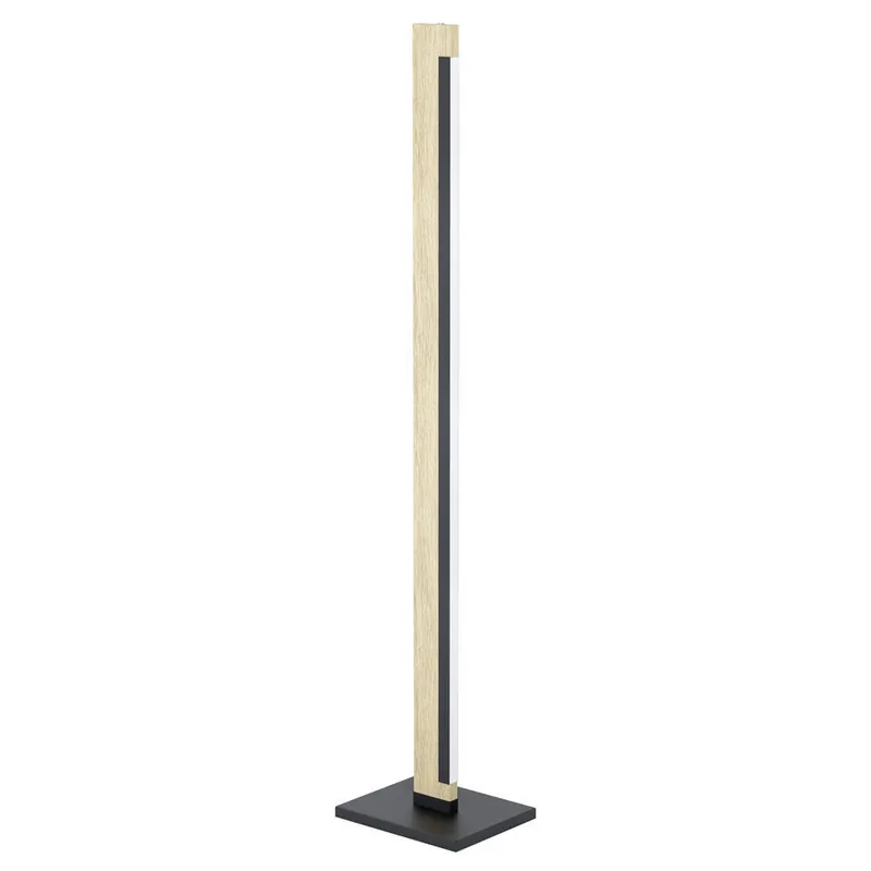 EGLOCamachoVloerlamp-LED-126cm-Zwart/Bruin-Dimbaar Korting