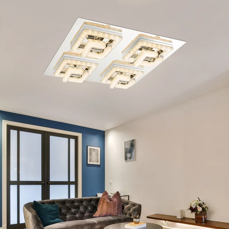 LED plafondlamp RENLY, chroom, acryl kristallen, helder, ijskoud Must-Have