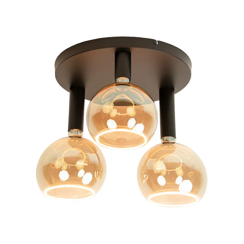 Plafondplaat 3L Ø40cm zwart e27 ex.lb Meest Verkocht