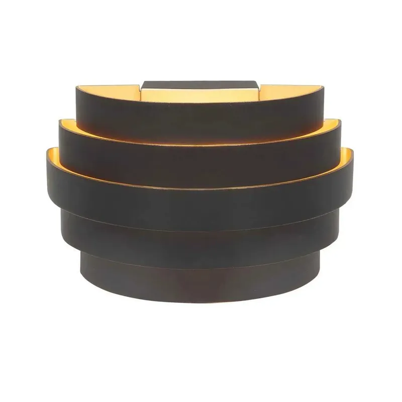 Hete Deal Highlight Wandlamp Scudo - zwart goud - 12.5x10.5 cm