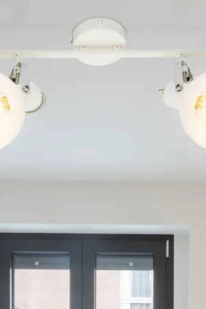 Wand-/plafondlamp, glas, wit, chroom, draaibaar, L 35 cm Fabrieksprijs