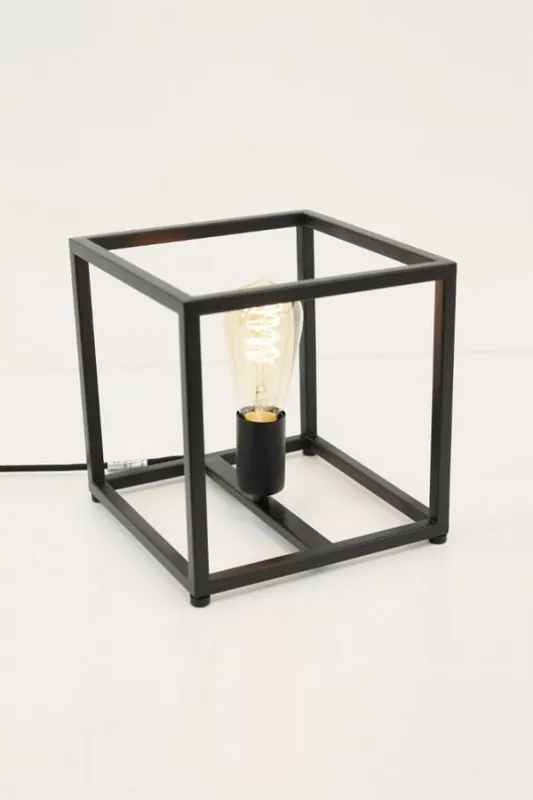 Strak metalen frame tafellamp KOLOS | Zwart Gereduceerde Prijs