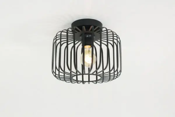 Sierlijke draad plafondlamp STALLO zwart | Ø 25 cm Beperkte Voorraad