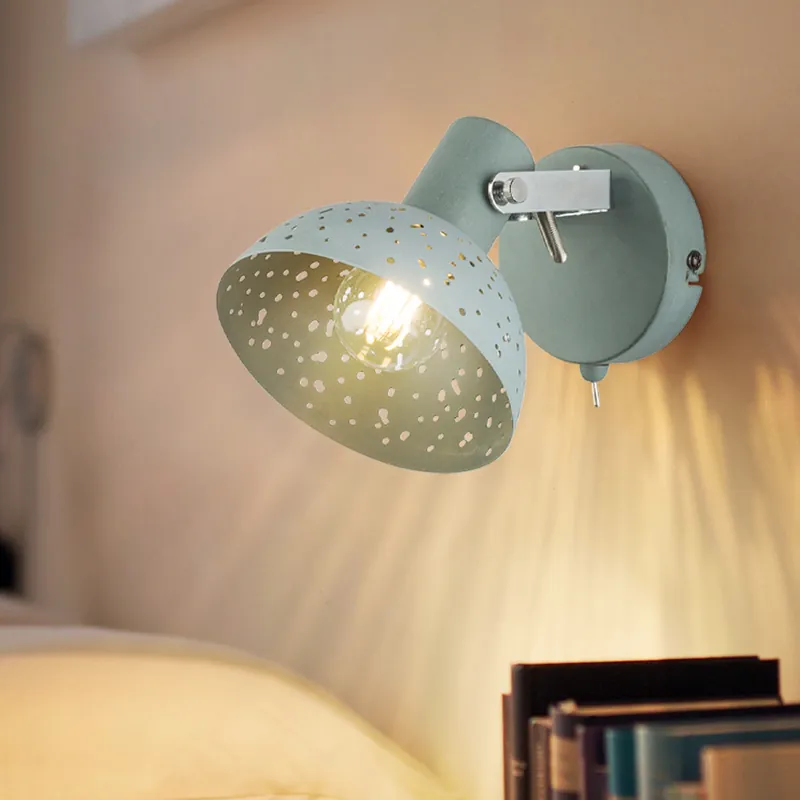 Express Levering Wandlamp, grijs-antiek, chroom, beweegbare spot, H 12 cm