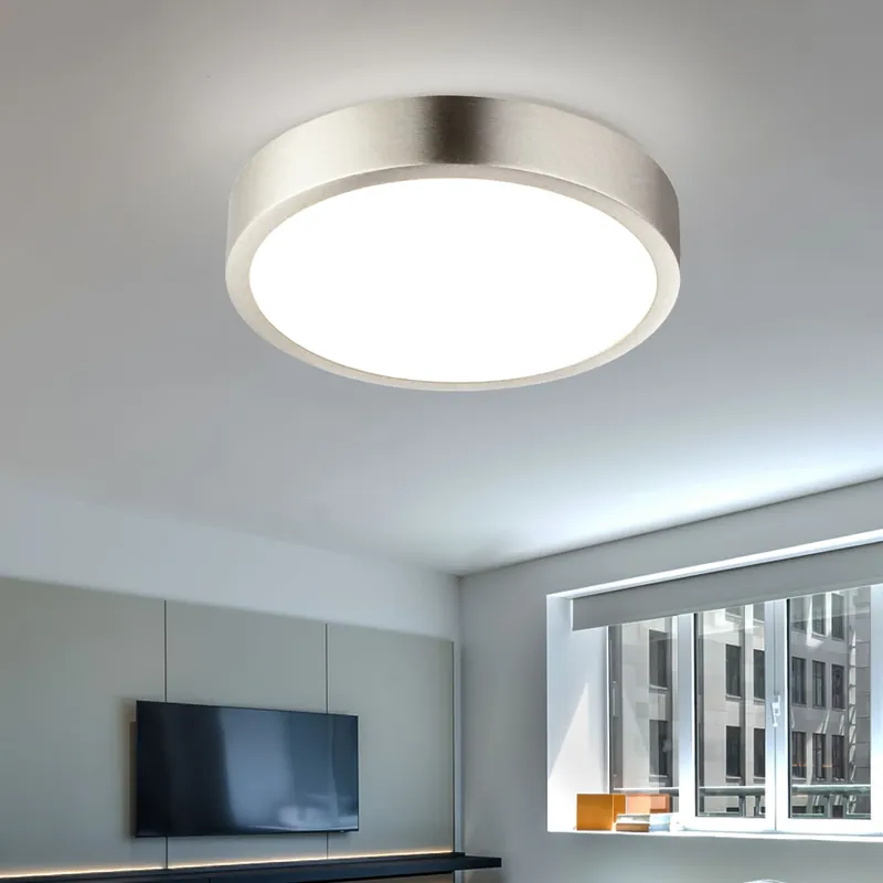 Weekendaanbieding LED plafondlamp, aluminium acryl, nikkel, dimbaar, D 14,5 cm