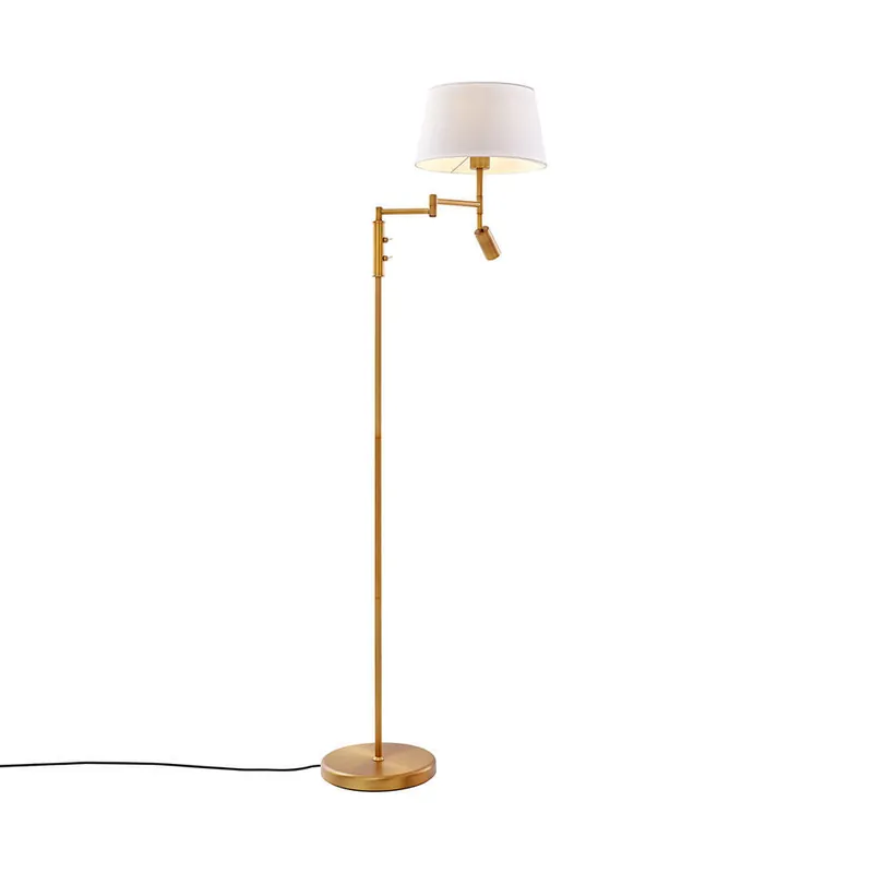 Weekendaanbieding Qazqa lamp met leesarm ladas bronskleurig e27