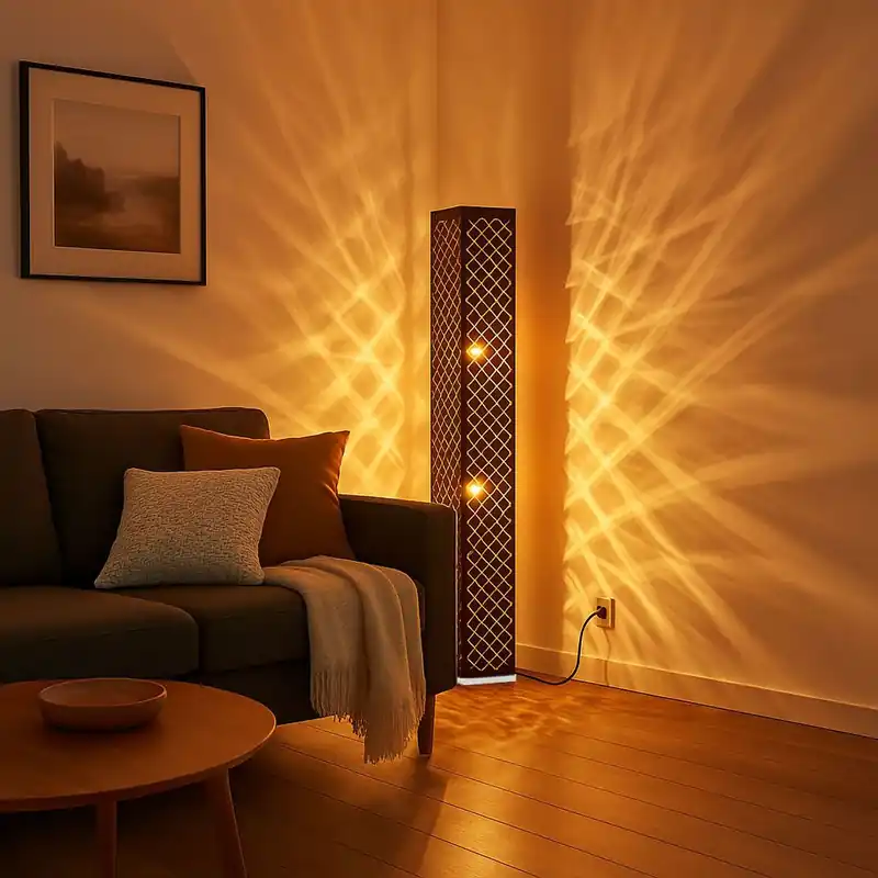 Betrouwbaar Vloerlamp textiel, zwart, bladgoud, H 118 cm
