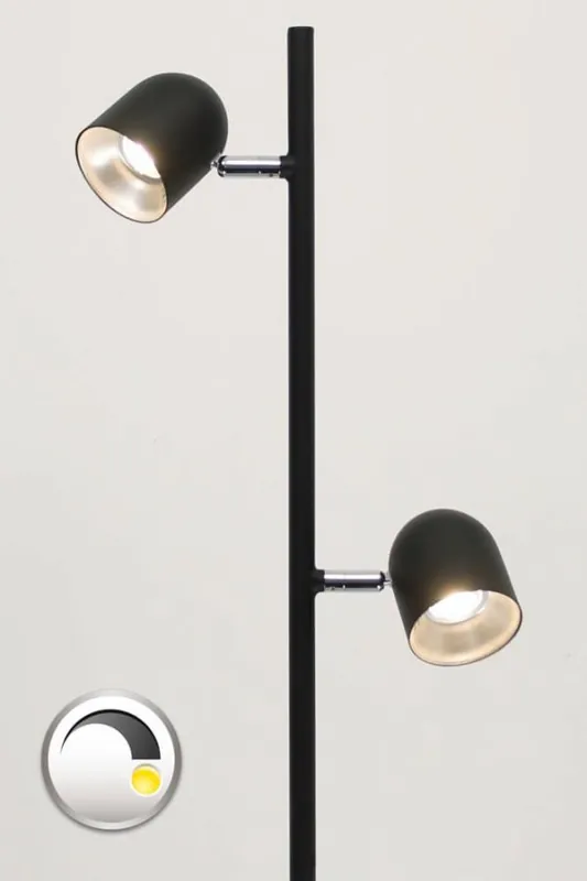 Strakke dubbele leeslamp OVALA met dimmer | Zwart Snelle Levering