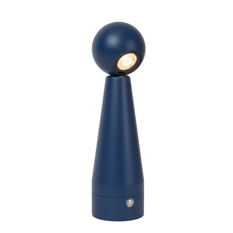 Laatste Kans Lucide IPSOS - Oplaadbare Tafellamp - Accu/Batterij - LED Dimb. - 1x3W 2700K - Blauw