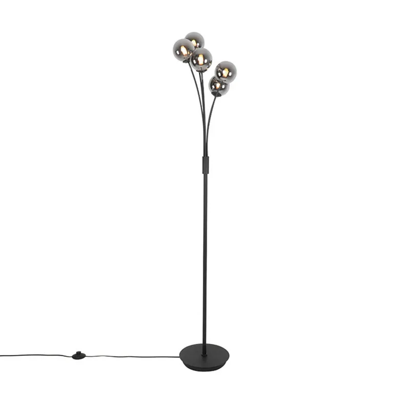 Qazqa vloerlamp athens zwart g9 Snelle Levering