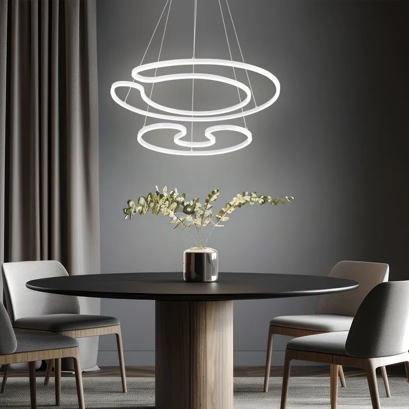 Uitverkoop LED hanglamp wit mat, U-vorm, diameter 67 cm