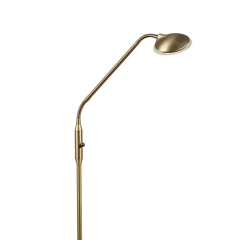 Qazqa vloerlamp eva bronskleurig geïntegreerde led Op = Op