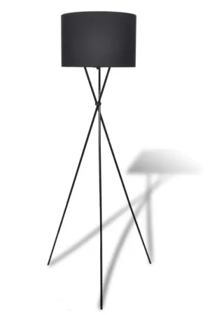 Seizoensaanbieding vidaXL - Vloerlamp - Zwart - Stof