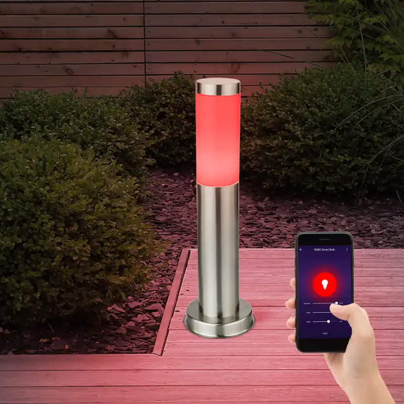 RGB LED vloerlamp gemaakt van roestvrij staal, app/voice control Flitsaanbieding