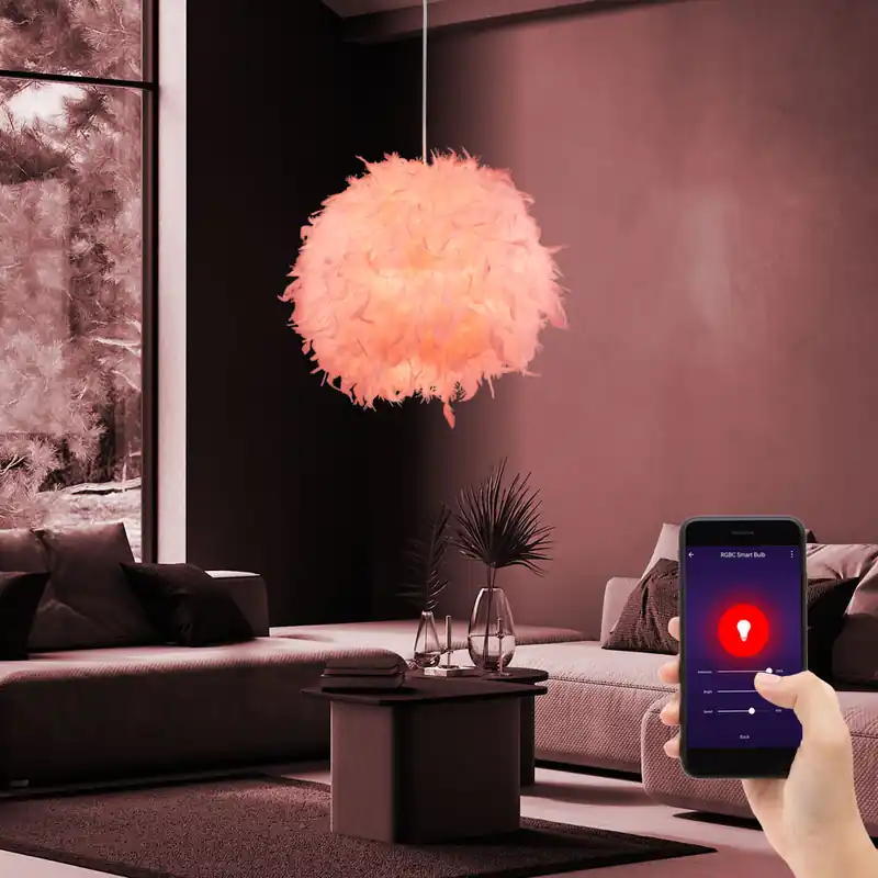 Finale Uitverkoop Smart Home RGB LED lamp met veren, app en stembediening