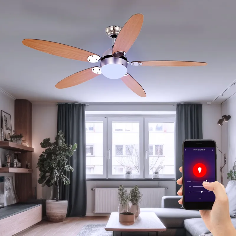 LED plafondventilator, vooruit/achteruit, app- en stembediening Voordeelprijs