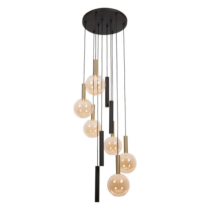 Koop Online Lucide JOSIANE - Hanglamp - Ø 55 cm - 6xG9 - Geschikt voor vide en hoge plafonds - Zwart | Vibes