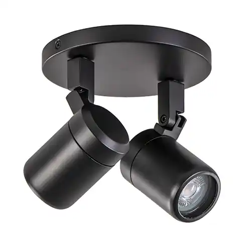 Plafondspot Rain 2L rond zwart IP44 Voordeelprijs