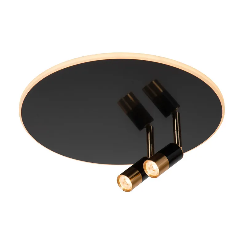 Lucide JUBEL - Plafonnière - Ø 40 cm - LED - CCT - 2500K/3000K - Zwart chroom Flitsaanbieding