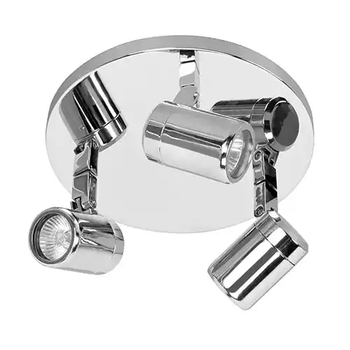 Plafondspot Rain 3l rond chroom IP44 Lage Kosten