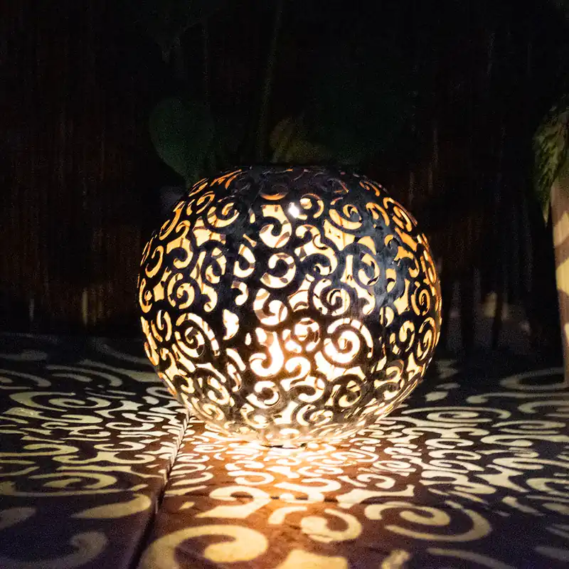 LED-zonnelicht, zilveren bol, oosters, D 18,5 cm Laatste Versie