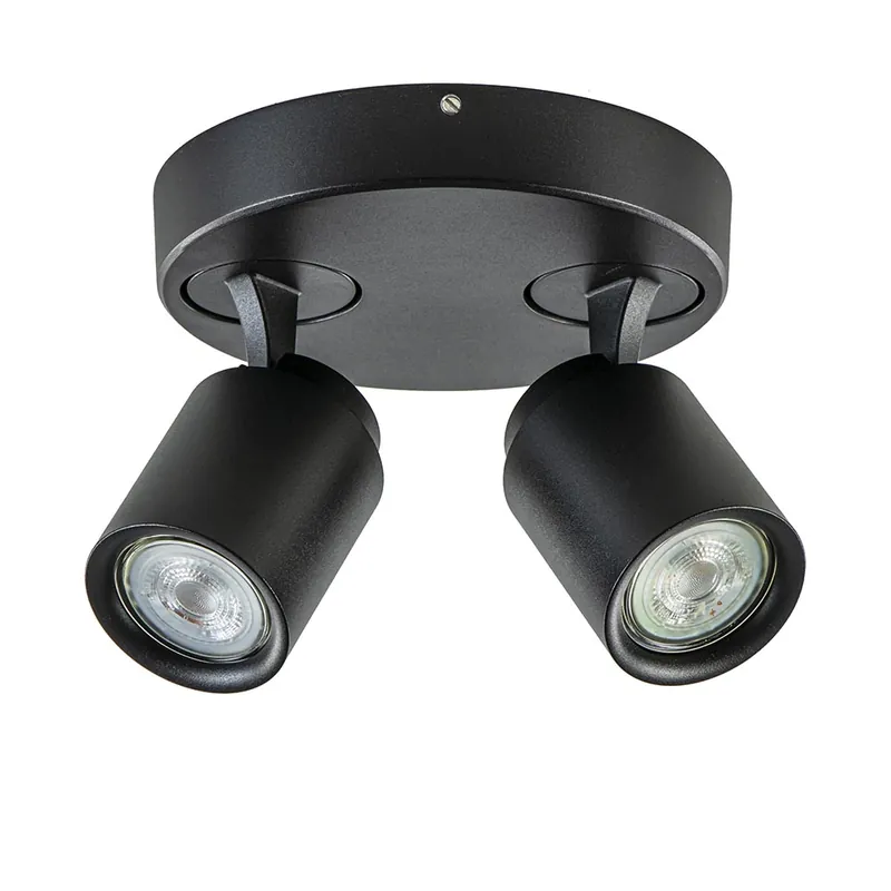Plafondspot Razza 2L rond zwart gu10 Exclusieve Aanbieding