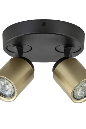 Plafondspot Razza 2L rond zwart/goud Bestel Nu