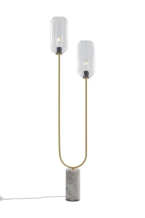 Alleen Vandaag Qazqa vloerlamp rid goudkleurig e27