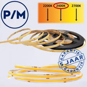 Favoriet LumiPro LED-strip COB extra warm wit 2400K 5 watt CRI>90 | Per meter