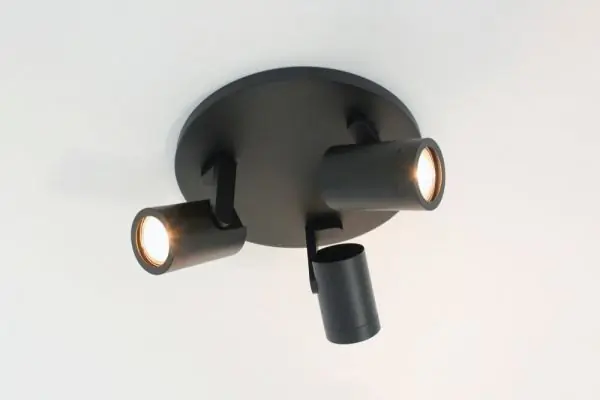 Stijlvolle strakke 3-lichts opbouwspot SCOOP rond | Zwart Shop Nu