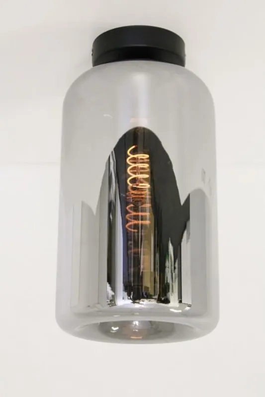 Zwarte plafondlamp BY EEFFY metallic smoke zwart | Richmond Ø 27 cm Flitsaanbieding
