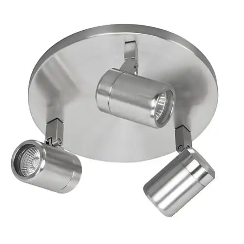 Plafondspot rond Rain 3-l nikkel IP44 Seizoensaanbieding