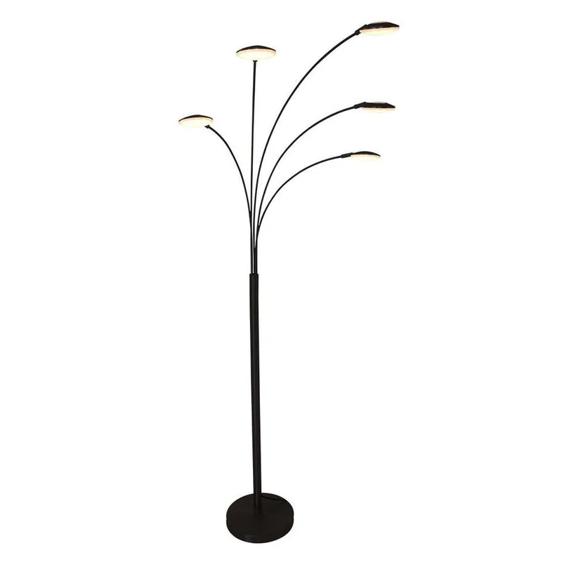 Gratis Verzending Mexlite Vloerlamp synna - 5 lichts - zwart - 90x189 cm
