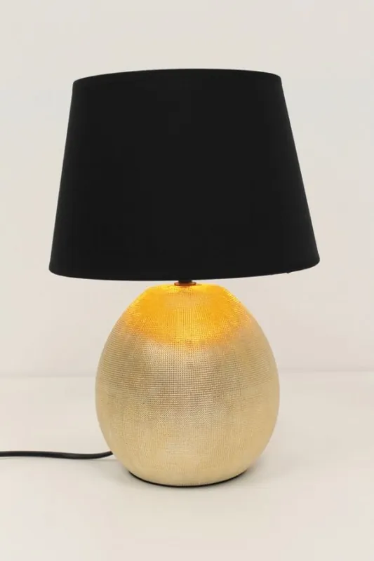 Tafellamp GOLDIE L | Goud + zwarte kap Premium