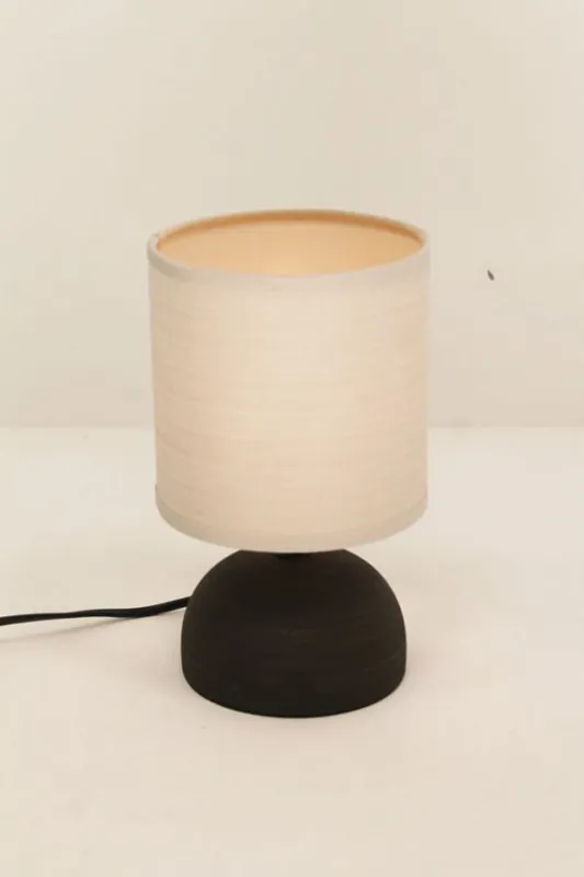 Trendy tafellamp LEVI | bruin + beige kap Ø 14 cm Beperkte Voorraad