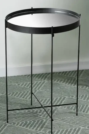 Goedkoop Bijzettafel, ijzer, zwart, hoogte 60cm, MALCOLM
