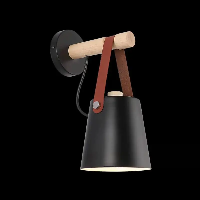 WoodGlow - Wandlamp met ijzeren lampenkap en houten arm Betrouwbaar