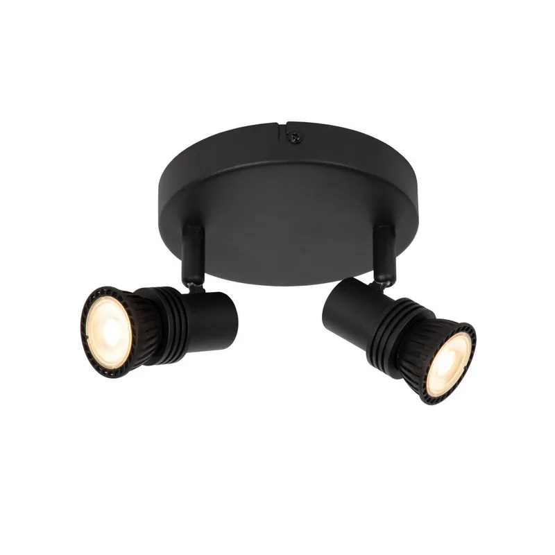 Lucide KIANTI - Plafondspot - Ø 15 cm - 2xGU10 - Zwart Premium