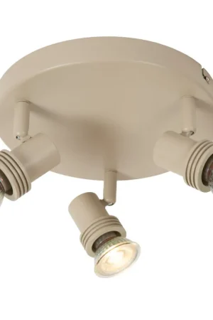 Aanbieding Lucide KIANTI - Plafondspot - Ø 21 cm - 3xGU10 - Taupe