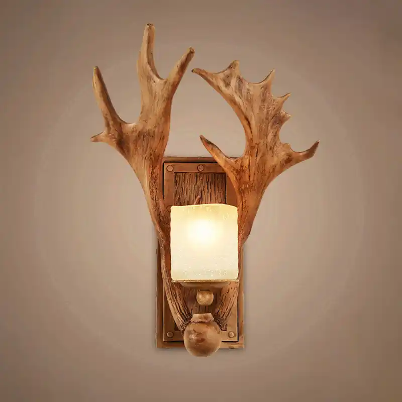 RusticAntler - Rustieke Wandlamp met Eén Bulb Exclusieve Aanbieding