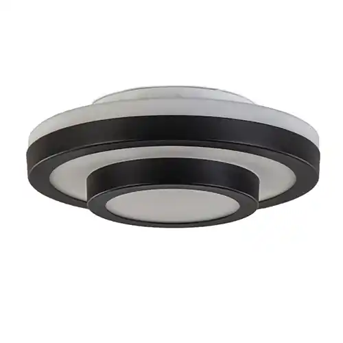 Plafonnière Master zwart+opaal glas IP44 Betrouwbaar