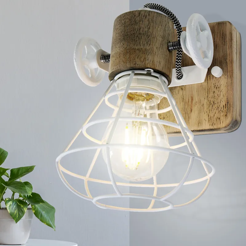 Wandlamp, metaal hout, beweegbare spots, GUERNSEY Koop Vandaag