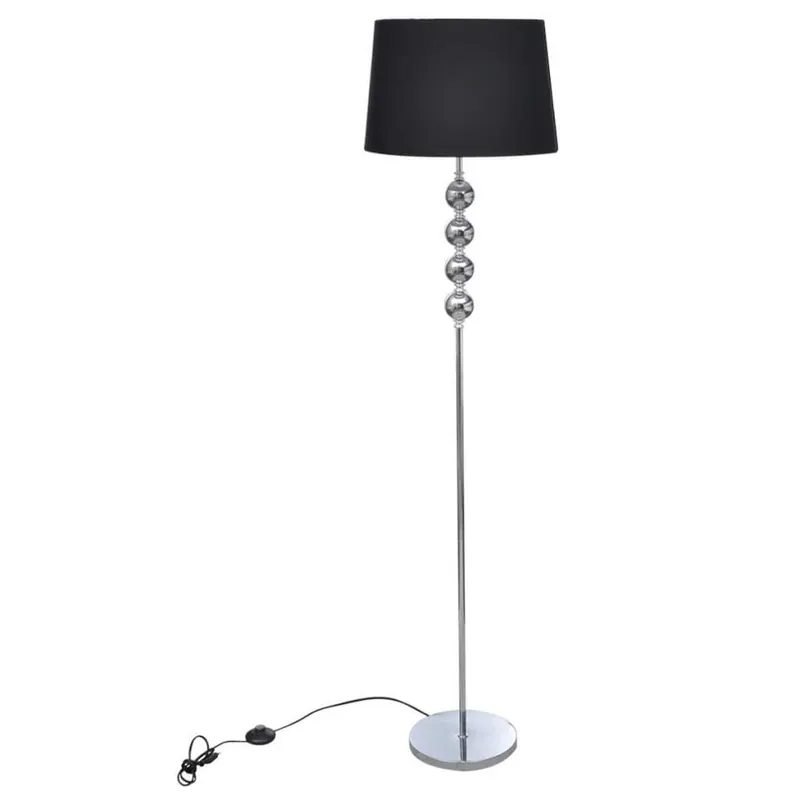 Aanbieding vidaXL - Vloerlamp - Zwart - Chrome