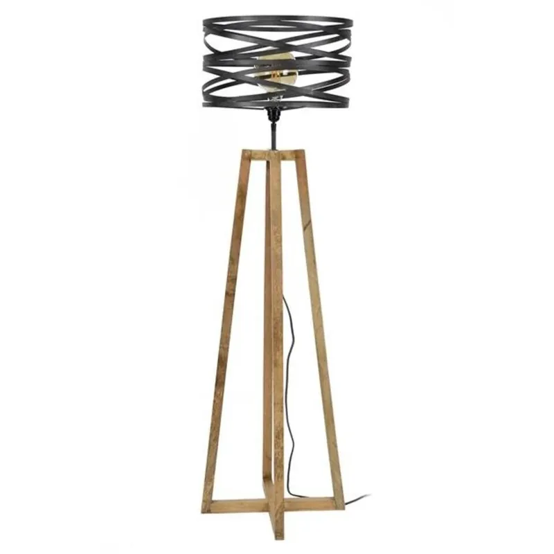 Houten vloerlamp Twist - 135x41x135 cm - Slate grey - Grijs Aanbieding