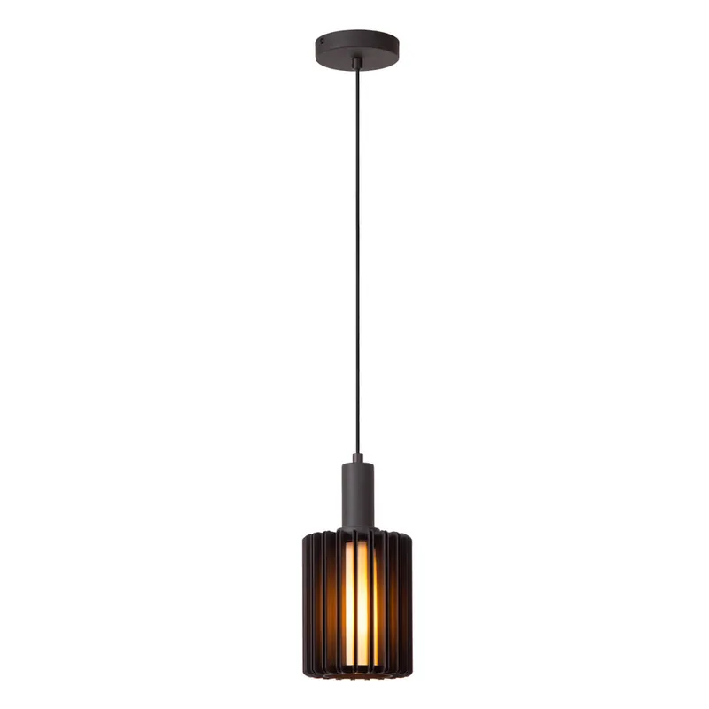 Lucide LAMBRES - Hanglamp - Ø 15 cm - 1xE27 - Zwart Laatste Versie