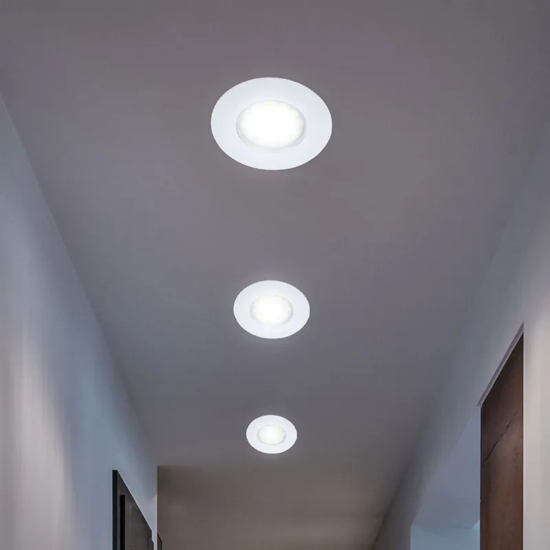 Populair Set van 3 LED inbouwspots in staal, draaibaar, wit, TINUS
